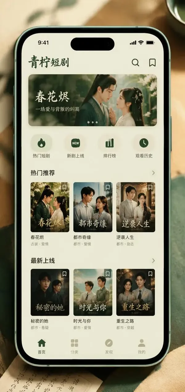 免费短剧AI APP 手机端界面预览