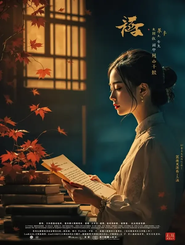 短剧《天堂的邮箱》复古风海报封面